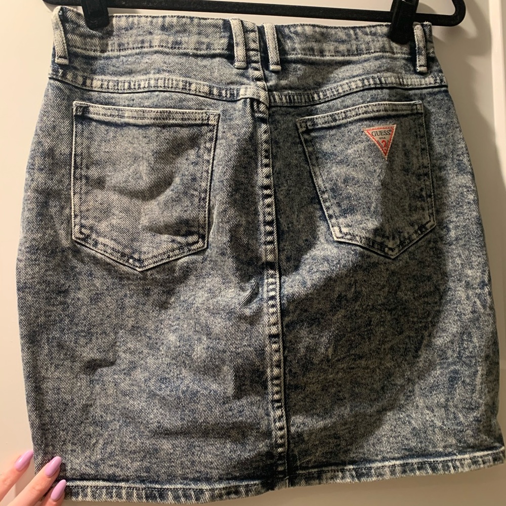 Guess jeans acid wash denim skirt